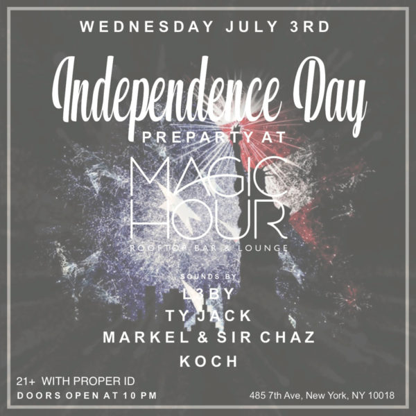 3rd of july party at magic hour rooftop bar