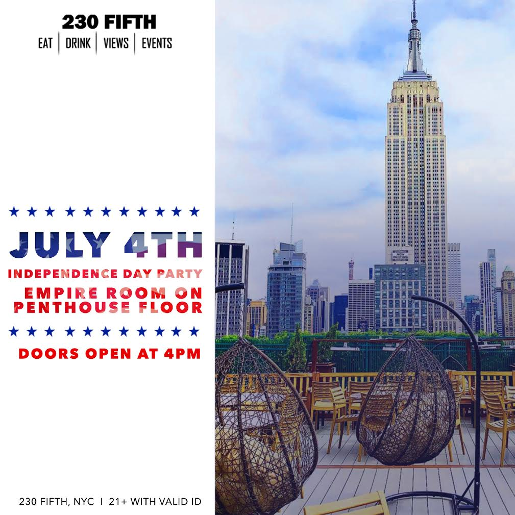 july 4th party at empire room in 230 5th ave