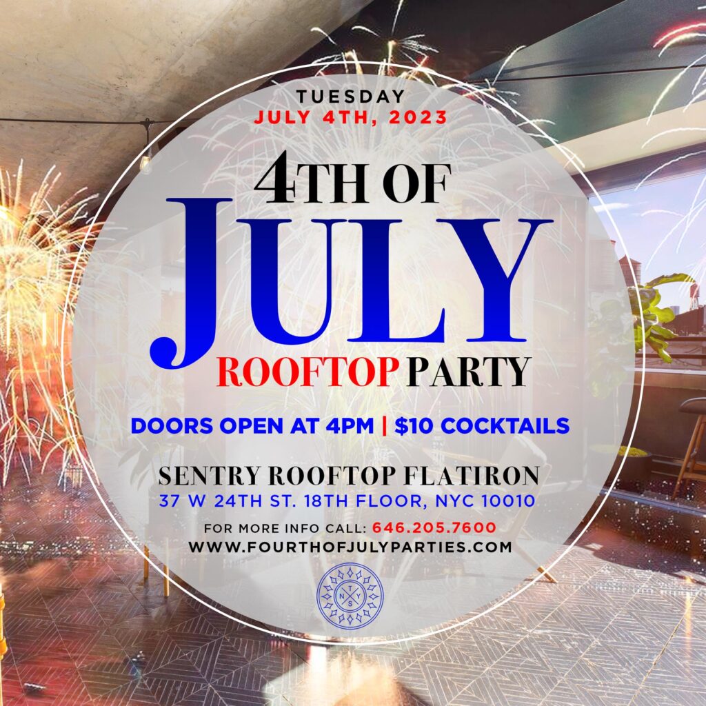 july 4th party at sentry rooftop flatiron
