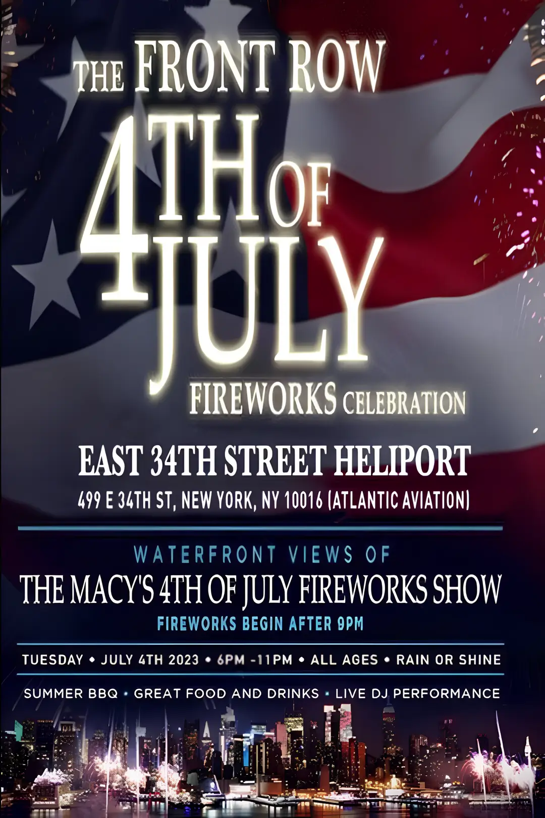 Front Row NYC July 4th Live View of the Macys Fireworks 34th Street
