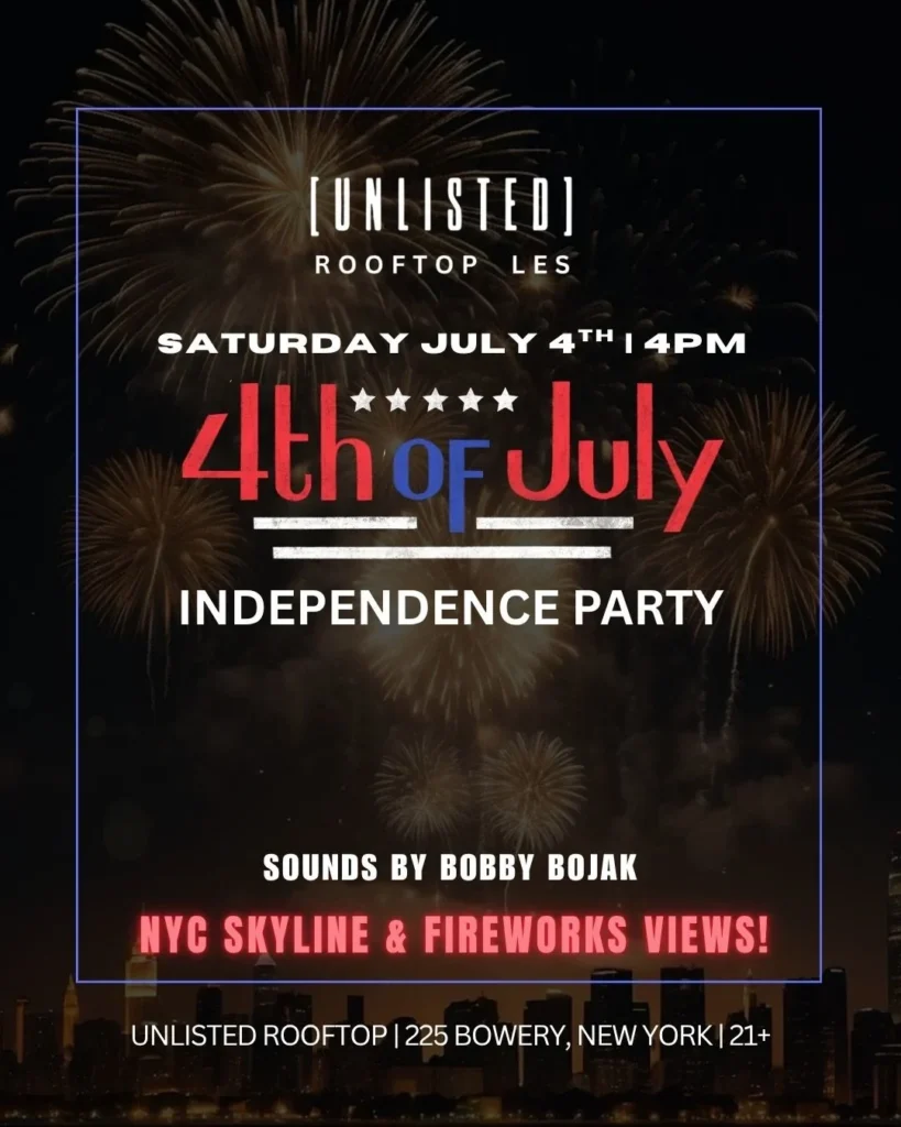 NYC Fourth of July party at Unlisted Rooftop
