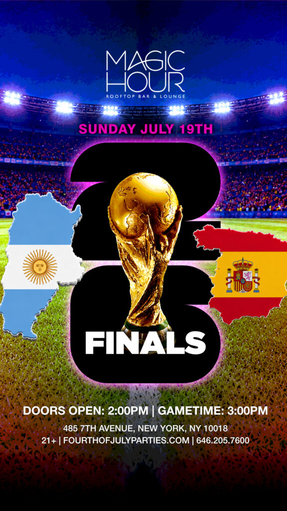Magic Hour Rooftop venue for the Argentina vs Spain World Cup Final watch party in Times Square