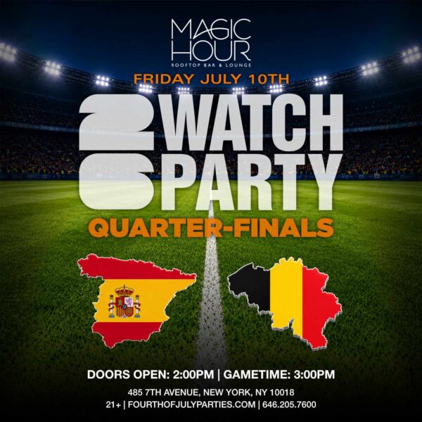 Spain vs Belgium Watch Party @ Magic Hour rooftop NYC